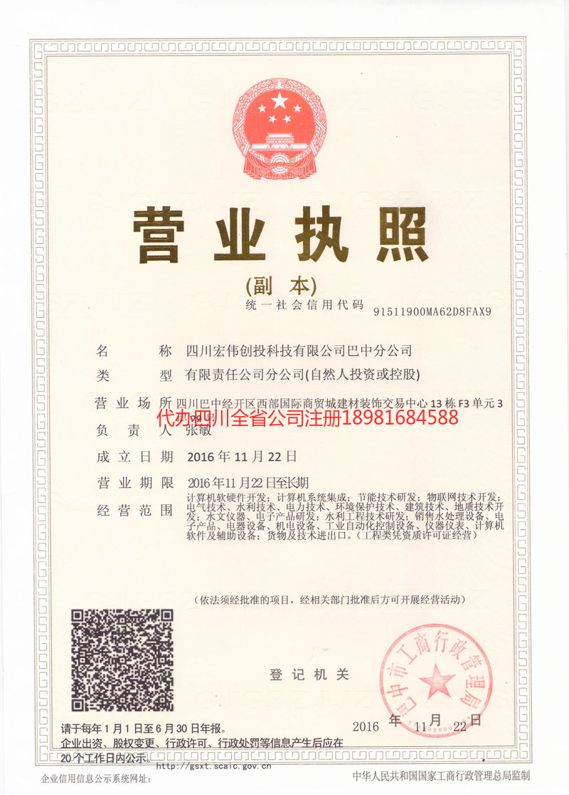 汕尾汕尾宏伟创投科技有限公司